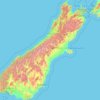 Topografische Karte Südinsel, Höhe, Relief
