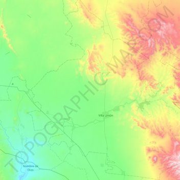 Topografische Karte Poanas, Höhe, Relief