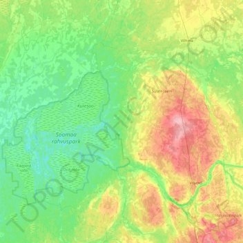 Topografische Karte Põhja-Sakala vald, Höhe, Relief