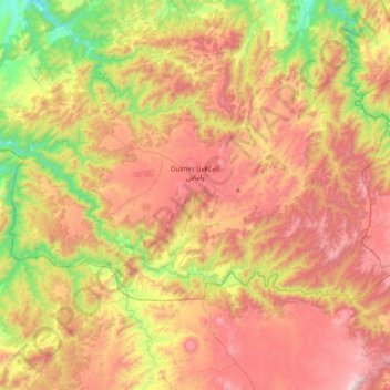 Topografische Karte Oulmes, Höhe, Relief