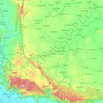 Topografische Karte Nakhon Ratchasima, Höhe, Relief