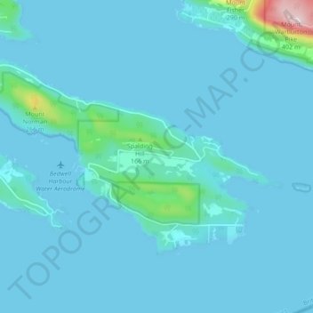 Topografische Karte South Pender Island, Höhe, Relief