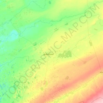 Topografische Karte Доволенский район, Höhe, Relief