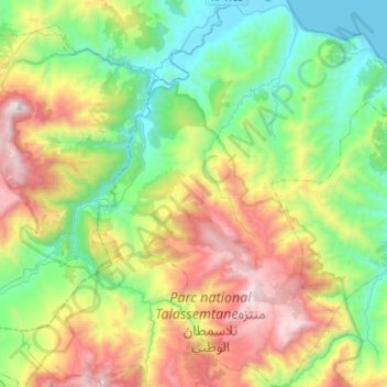Topografische Karte Tassift, Höhe, Relief