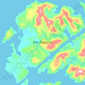 Topografische Karte Isla Figueroa, Höhe, Relief