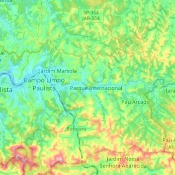 Topografische Karte Campo Limpo Paulista, Höhe, Relief