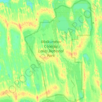 Topografische Karte Malkumba-Coongie Lakes National Park, Höhe, Relief