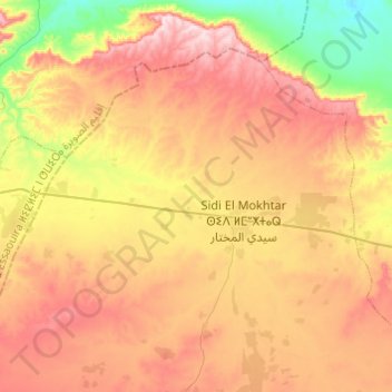 Topografische Karte Sidi El Mokhtar, Höhe, Relief