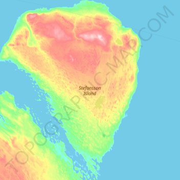 Topografische Karte Île Stefansson, Höhe, Relief