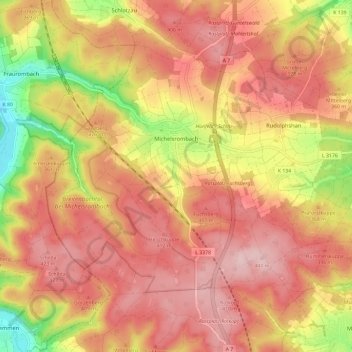 Topografische Karte Michelsrombach, Höhe, Relief