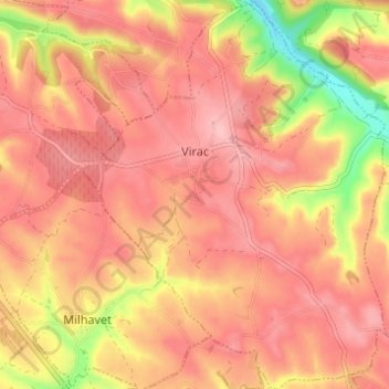 Topografische Karte Virac, Höhe, Relief