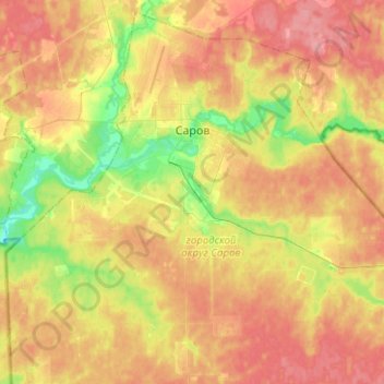 Topografische Karte Sarow, Höhe, Relief