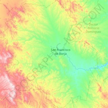Topografische Karte San Francisco de Borja, Höhe, Relief