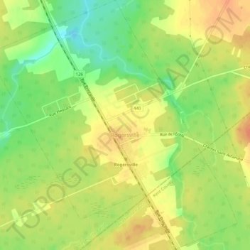 Topografische Karte Rogersville, Höhe, Relief