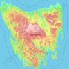 Topografische Karte Tasmanien, Höhe, Relief