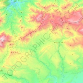 Topografische Karte Télouet تلوات, Höhe, Relief