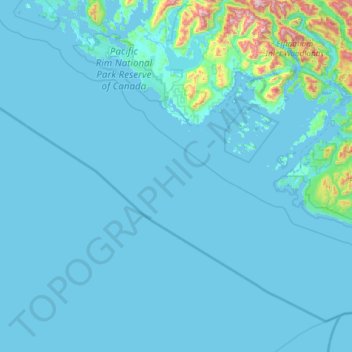 Topografische Karte Pacific Rim National Park Reserve of Canada, Höhe, Relief