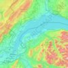 Topografische Karte Meer van Genève, Höhe, Relief