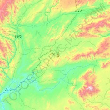 Topografische Karte Lashio Township, Höhe, Relief