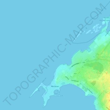 Topografische Karte Akraneskaupstaður, Höhe, Relief