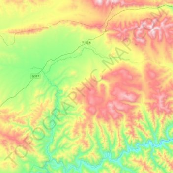 Topografische Karte Kormang, Höhe, Relief