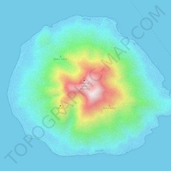 Topografische Karte Moti Island, Höhe, Relief