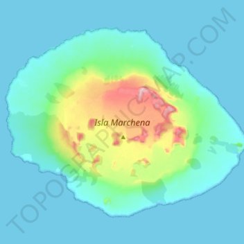 Topografische Karte Marchena Island, Höhe, Relief