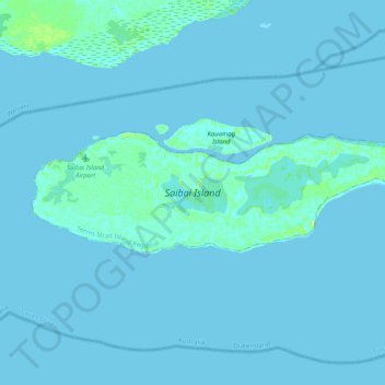 Topografische Karte Saibai Island, Höhe, Relief