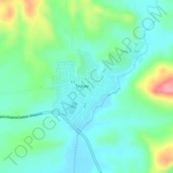 Topografische Karte Taguay, Höhe, Relief