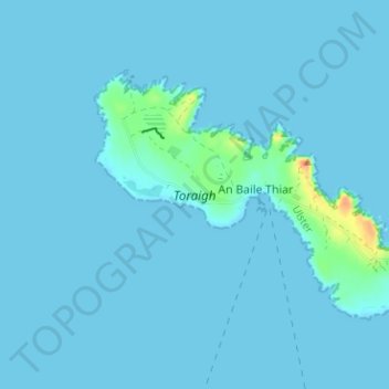 Topografische Karte Tory Island, Höhe, Relief