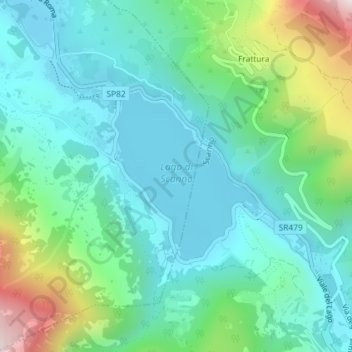 Topografische Karte Lago di Scanno, Höhe, Relief