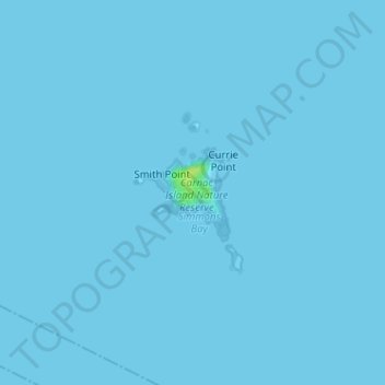 Topografische Karte Carnac Island, Höhe, Relief