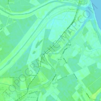 Topografische Karte Clive River, Höhe, Relief