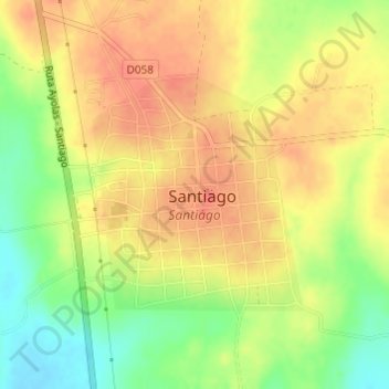 Topografische Karte Santiago, Höhe, Relief
