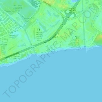Topografische Karte East Coast Park (Zone H), Höhe, Relief