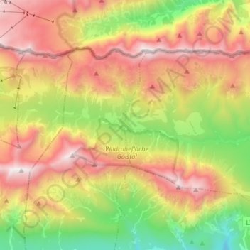 Topografische Karte Gaistal, Höhe, Relief