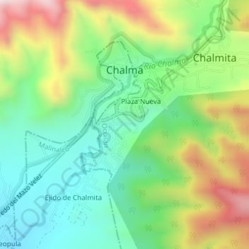 Topografische Karte Chalma, Höhe, Relief