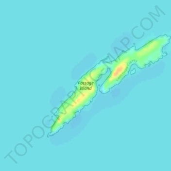 Topografische Karte Passage Island, Höhe, Relief