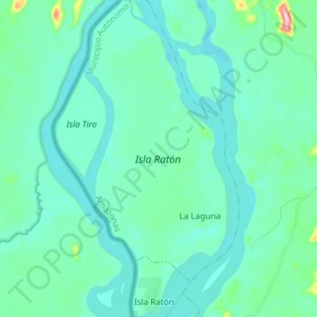Topografische Karte Isla Ratón, Höhe, Relief