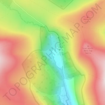 Topografische Karte Glenmacnass River, Höhe, Relief