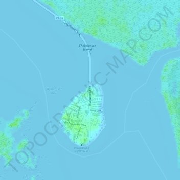 Topografische Karte Chokoloskee, Höhe, Relief