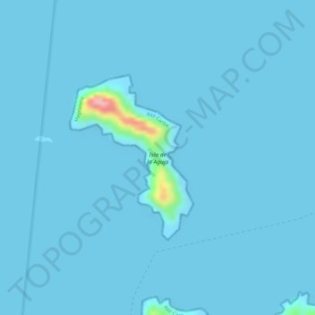 Topografische Karte Isla de la Aguja, Höhe, Relief