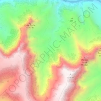 Topografische Karte Copper Canyon, Höhe, Relief