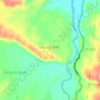 Topografische Karte Lesung Batu, Höhe, Relief