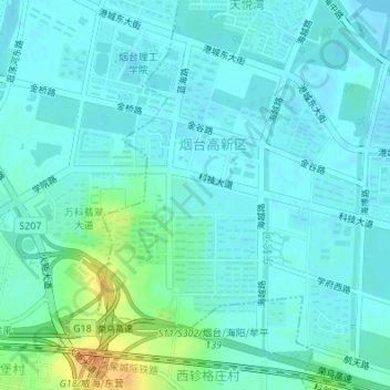 Topografische Karte 高新科技公园, Höhe, Relief