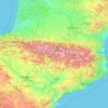 Topografische Karte Pyrénées, Höhe, Relief