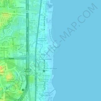 Topografische Karte Mangangate River, Höhe, Relief