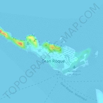 Topografische Karte El Gran Roque, Höhe, Relief