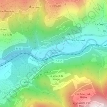 Topografische Karte Plan d'eau Base de loisirs, Höhe, Relief