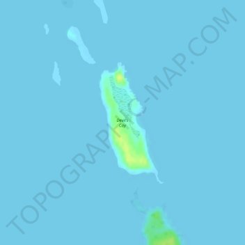 Topografische Karte Devil's Cay, Höhe, Relief